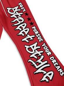 Manfinity Roghcode 男士前系带口袋字母印花休闲运动裤，适合狂欢