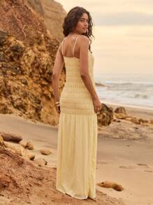 Aralina Valentine's Day Summer Shirred Maxi Dress - Yellow - View 6