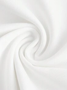 SHEIN Privé Plus Size Comfortable & Elegant 2 Pieces Set - Stretchy Bodysuit And Stretchy Midi Skirt, Versatile For Casual, Tea Party, Vacation, Beach, Office, Spring/Summer - White - View 4