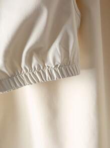 青少年女孩休闲连帽无袖纯色上衣和高腰纯色中长裙套装