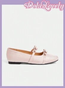 Dola Lovely Women Plus Size Elegant And Sweet Blue Satin Criss-Cross Metal Buckle Ballet Flats, New Arrival Spring