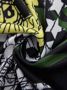 ROMWE MEN Prep 男士休闲字母印花短袖 T 恤和短裤套装