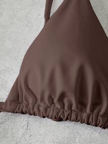 Swim Vcay Women's Solid Color Sexy Bikini Top, For Summer Beach Vacation