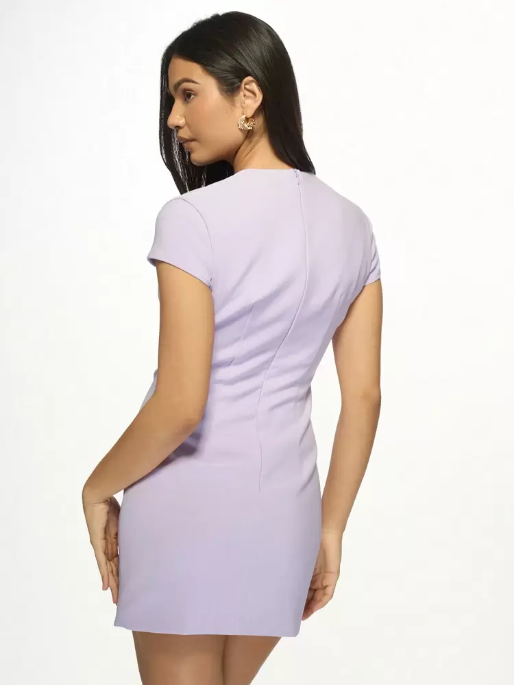 MISSGUIDED Bodycon Mini Dress With Bow Detail Keyhole Front Cap Sleeve Party Club Night Out Evening Date Night Spring Summer Dress