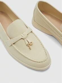 CUCCOO BIZCHIC Women's Solid Color Simple Casual Fashion Slip-On Shoes, For Daily Wear Spring Shoes Spring Break Easter - Beige - View 7