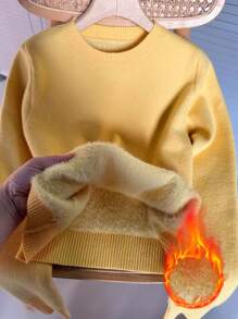 VaVaBold 新品圆领保暖长袖女式毛衣 - 黃色 - 查看 1