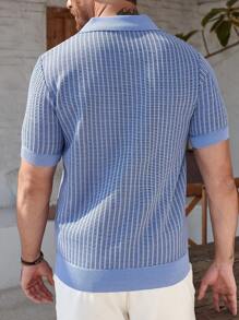 Manfinity CityGents Men's Casual Minimalist Short Sleeve Knit Sweater Polos For Men Spring And Summer  Knitted Top