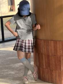 DAZY 2pcs/Set Pakaian Musim Gugur/Musim Dingin untuk Anak Perempuan Remaja - Grey - View 3