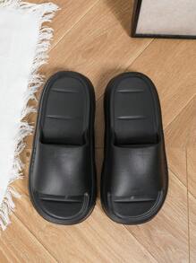 Cuccoo Women's Fashion EVA Thick Sole Comfortable Black Slide Sandals, For Outdoor Wear