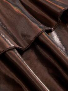 SHEIN MOD Women's Double Layer Brown-Gold Color Mini Skirt,Low Rise,Vacation, Holiday, Picnic, Date,Beach For Woman,Country Concert,Y2K,Old Money