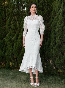 Modelyn Women Long Casual Dress, Simple & Fashionable For Everyday Wear - White - View 4