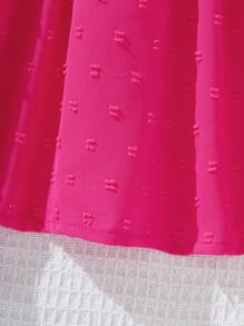 SHEIN Baby Girl Summer Cute Pink Ruffle Strap Dress - Hot Pink - View 6