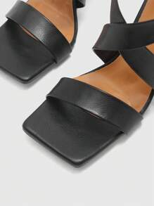 CUCCOO BIZCHIC Women's Fashion Versatile Simple High Heel Sandals Spring Shoes Spring Break Easter - Black - View 5