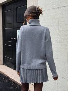 EMERY ROSE 2 件套灰色高领套头衫 - 灰色 - 查看 2