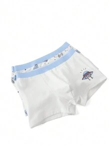 2 chiếc quần lót cotton trơn màu, thoải mái dành cho bé trai tuổi thiếu niên - Nhiều màu - Xem 3