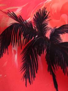 Genlund Men's Contrast Color Pocket Tropical Print Shirt Shorts Set Tropical Shirts For Men - Multicolor - View 4