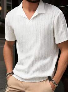 SHEIN Explorewe 青少年男孩纯色短袖简约 Polo 衫，休闲日常穿着