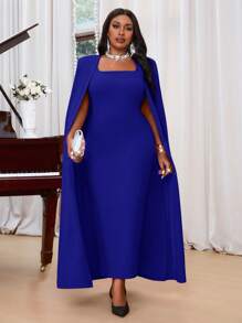 Fleurora Autumn And Winter Elegant Party Wedding Red Knitted Sweetheart Straight Cloak Sleeve Long Plus Size Dresses