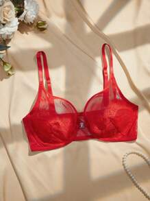Charlaine Charlaine 1pc Women's Sexy Lace Front Closure Underwire Lingerie Bra Top
