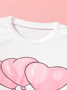 Spring/Summer Casual Cartoon Elephant Print Round Neck Short Sleeve T-Shirt And Shorts Set - Multicolor - View 5