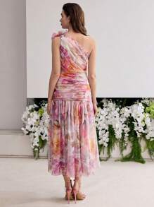 MOTF PREMIUM STEREO FLORAL GATHERED DRESS - Multicolor - View 3