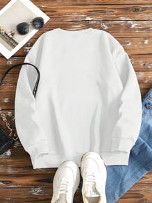 INAWLY Sudadera holgada y casual de cuello redondo y hombros caídos, de color rosa con gráfico con eslogan en inglés, apropiada para primavera y otoño