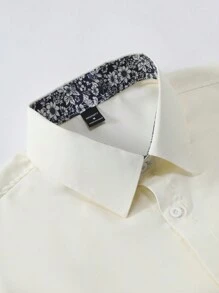 Manfinity Mode 男士花卉印花短袖单排扣休闲衬衫