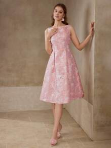 MOTF PREMIUM VÁY XẾP NẾP JACQUARD - Màu tím - Xem 5