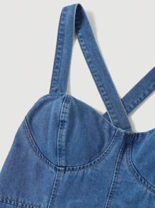 SHEIN MOD Women's Denim Camisole Dress, Casual Fitted Mid-Length Blue, Vacation Outfits Woman, Romantic Dresses, 90s Clothes, Spring Dresses For Women, Graduation Dress, Concert Outfit Women, St Patrick Day Dress, Old Money Style Women, Country Concert Outfit, Vintage Dresses For Woman, Bachelorette Outfits - Medium Wash - View 3