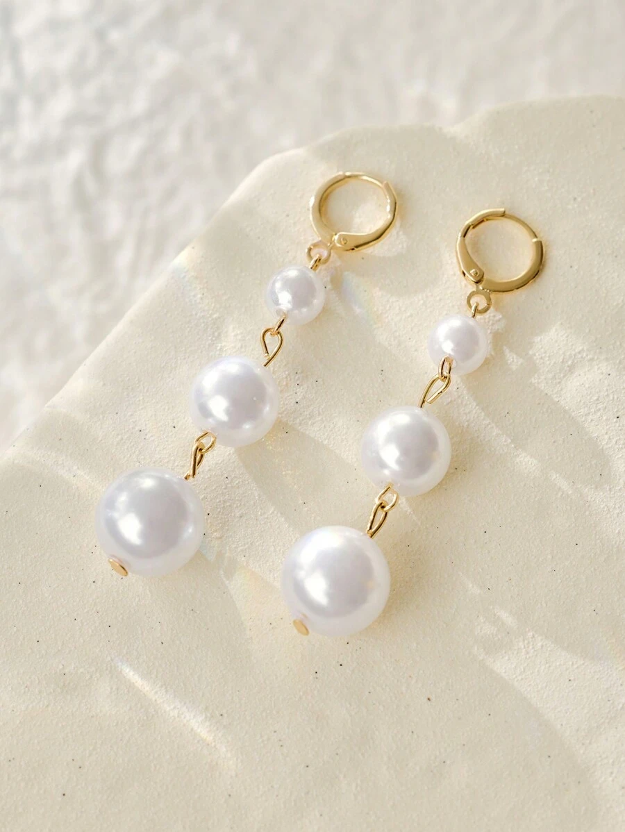 1 Paar vintage künstliche Ohrringe mit Perle-Quaste für Frauen, elegante & luxuriöse Ohrstecker