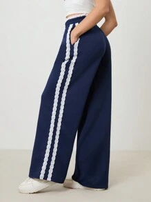 SHEIN Tall Pantalones largos casuales de unicolor para mujer, de estilo minimalista para uso diario