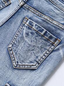 Denimly Tweenboys Casual Daily Urban Street Light Wash Chic All Year Must-Have Stretch Denim Skinny Jeans With Zipper Closure & Multi-Pockets - Light Wash - View 7