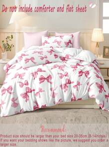 Bộ ga trải giường 3 món in kỹ thuật số họa tiết nơ hồng màu nước chủ đề Ngày Valentine (1 vỏ chăn + 2 vỏ gối, không bao gồm chăn bông), kiểu dáng dễ thương nữ tính, chất liệu polyester mềm mại, phù hợp sử dụng hàng ngày, thích hợp cho phòng ngủ/ký túc xá mọi mùa, trang trí nhà cửa lãng mạn, bộ ga trải giường thanh lịch. - Hồng - Xem 9