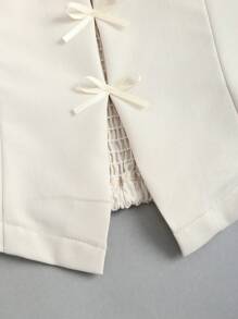 Sweetra Women's Solid Color Bowknot Halter Neck Tank Top