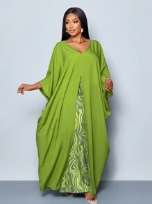 Maweii Maweii Plus Size Women's Solid Color Loose Top Printed Pants Suit Two Pieces Casual Beach Vacation St Patrick Day Summer Women Outfit Baggy Pants