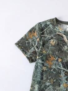 SHEIN 2 件套：迷彩印花短袖上衣和紧身裤，适合年轻女孩 - 彩色 - 查看 6