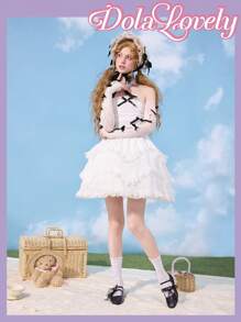 Dola Lovely 1 Pair Women's Flat Mary Jane Shoes With Bow, Pink, Versatile And Comfortable For Casual Wear - Black - View 2