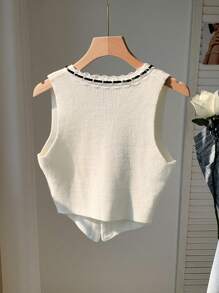 Comfortcana كومبليه نسائي متناسب الحجم الكبير بنقوشات ربط ذات لون أزرق و أحمر ، مصنوع من الأقمشة المحبوكة للصيف