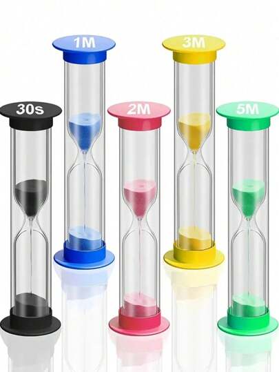 SHEIN 6PCS Timer Game Time Office Time Class Timer Brushing Teeth Timing Tool Mini Timer 1/2/3/5/10 Minutes Home Decoration Ornaments Best Gifts