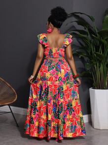 Slaydiva 2 件大码女士休闲西式服装，简约吊带背心上衣和裙子套装，适合日常穿着 - 彩色 - 查看 6