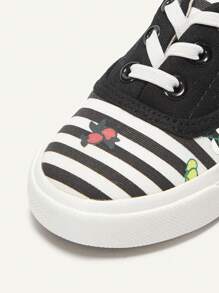 Cozy Pixies Lente Zomer Schattige Fruit Gestreepte Modieuze Casual Sport Canvas Gevulkaniseerde Rubberen Zool Elastische Band Baby Sneakers