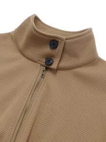Women's Casual Jacket, Minimalist Fashion For Everyday Wear Fall Cloth For Women - Brown - View 5