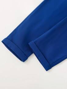 SHEIN 2件套男童刺绣细节长袖衬衫和裤子绅士西装套装 - 藍色 - 查看 8