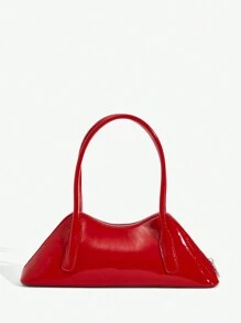 SHEIN ICON Ladies, Women Shoulder Bag, Hobo Bag, Fashionable, Personalized, Simple, Versatile, Street, Sweet And Cool Girls, Hot Girls, Y2k, Retro, Red, Vintage, Mini Bag Charm, Teenagers - Red - View 4