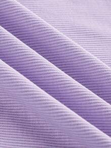 SHEIN MOD Váy cổ cài nút phía trước màu hoa cà và trắng tương phản theo phong cách Preppy - Màu Lilac Tím - Xem 4