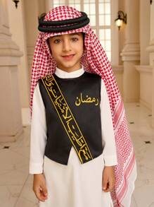 SHEIN 2pcs Young Boy Casual Sleeveless Dress & Long Sleeve Jacket Set, Minimalist Fashion For Daily Wear - White - View 6