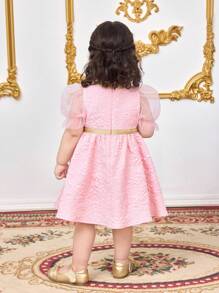 SHEIN Babygirl Cute, Elegant & Floral Print Short Sleeve Summer Dress