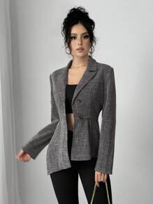 Chiquease Blazer informal asimétrico para mujer