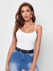 SHEIN Essnce Form Fitted Cami Top - White - View 1