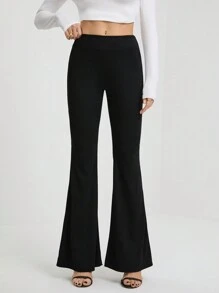 SHEIN Tall Casual Solid Color Pants, Simple & Fashion For Daily Wear - Black - View 6